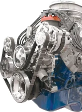 Billet Specialties Polished Premium Tru Trac Serpentine System with Billet Alternator & Power Steering Top Mount Small Block Ford                                     - 13605PA - Image 2