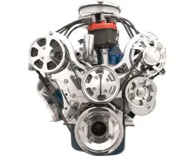 Billet Specialties Polished Premium Tru Trac Serpentine System with Billet Alternator & A/C Top Mount Small Block Ford