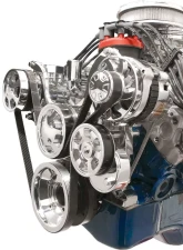 Billet Specialties Polished Premium Tru Trac Serpentine System with Billet Alternator & A/C Top Mount Small Block Ford                                     - 13620A - Image 2