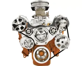 Billet Specialties Polished Premium Tru Trac Serpentine System with A/C & Power Steering Small Block Chrysler