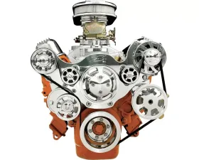 Billet Specialties Polished Premium Tru Trac Serpentine System with Power Steering & Billet Alternator Small Block Chrysler