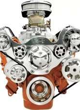 Billet Specialties Polished Premium Tru Trac Serpentine System with Power Steering & Billet Alternator Small Block Chrysler                                     - 13805PA - Image 3