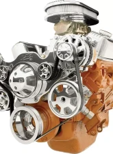 Billet Specialties Polished Premium Tru Trac Serpentine System with Power Steering & Billet Alternator Small Block Chrysler                                     - 13805PA - Image 2