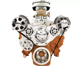 Billet Specialties Polished Premium Tru Trac Serpentine System with A/C & Billet Alternator Small Block Chrysler