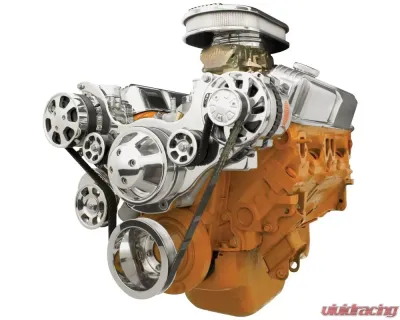 Billet Specialties Polished Premium Tru Trac Serpentine System with A/C & Billet Alternator Small Block Chrysler - 13820A