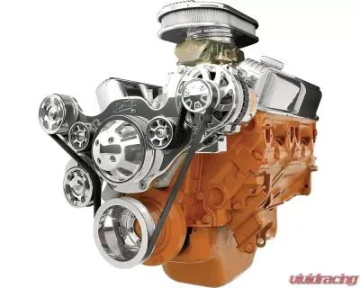 Billet Specialties Polished Premium Tru Trac Serpentine System with Billet Alternator Small Block Chrysler - 13825A