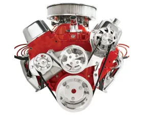 Billet Specialties Polished Tru Trac Serpentine System without A/C & Power Steering Big Block Chevrolet