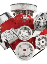 Billet Specialties Polished Tru Trac Serpentine System with Power Steering Big Block Chevrolet                                     - 14225 - Image 4