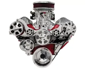 Billet Specialties Polished Tru Trac Serpentine System with A/C 348-409 Chevrolet