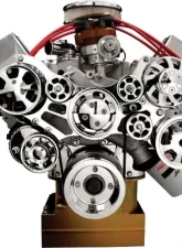 Billet Specialties Polished Premium Tru Trac Serpentine System with A/C & Power Steering Big Block Ford                                     - 14600P - Image 5