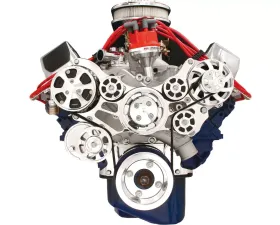 Billet Specialties Polished Premium Tru Trac Serpentine System with A/C & Billet Alternator Big Block Ford