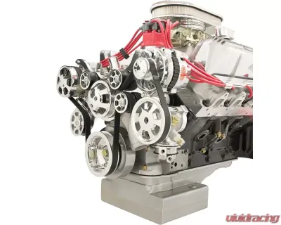 Billet Specialties Polished Premium Tru Trac Serpentine System with A/C & Power Steering FE Ford - 14700P