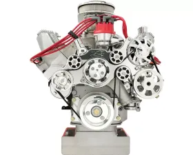 Billet Specialties Polished Premium Tru Trac Serpentine System with Power Steering & Billet Alternator FE Ford