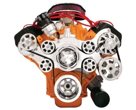 Billet Specialties Polished Premium Tru Trac Serpentine System with Power Steering & Billet Alternator Big Block Chrysler | HEMI
