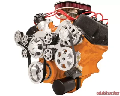 Billet Specialties Polished Premium Tru Trac Serpentine System with Power Steering & Billet Alternator Big Block Chrysler | HEMI - 14805PA
