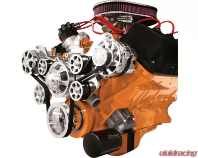 Billet Specialties Polished Premium Tru Trac Serpentine System with A/C & Billet Alternator Big Block Chrysler | HEMI - 14820A