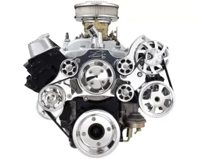 Billet Specialties Polished Premium Tru Trac Serpentine System with Power Steering & Billet Alternator Pontiac