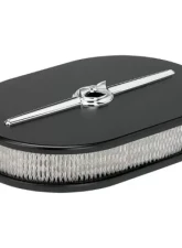 Billet Specialties Satin Black Powder Coat Small Oval Streamline Air Cleaner                                     - 15324 - Image 3