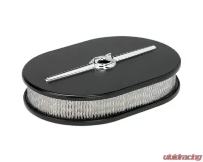 Billet Specialties Satin Black Powder Coat Small Oval Streamline Air Cleaner - 15324