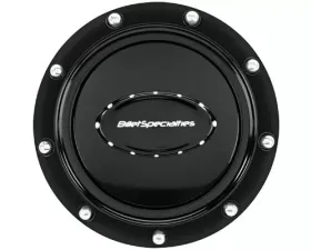 Billet Specialties Pro-Style Rivet Black Anodized w/ Black Logo Horn Button