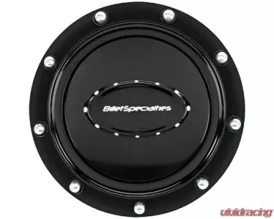 Billet Specialties Pro-Style Rivet Black Anodized w/ Black Logo Horn Button - 32719