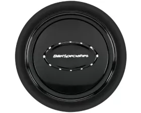 Billet Specialties Pro-Style Smooth Black Anodized w/ Black Logo Horn Button