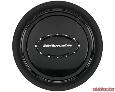 Billet Specialties Pro-Style Smooth Black Anodized w/ Black Logo Horn Button - 32729