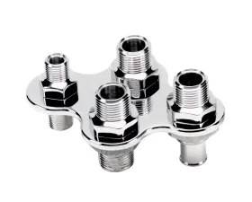 Billet Specialties 4 Port Polished A/C & Heat Push-On Bulkhead