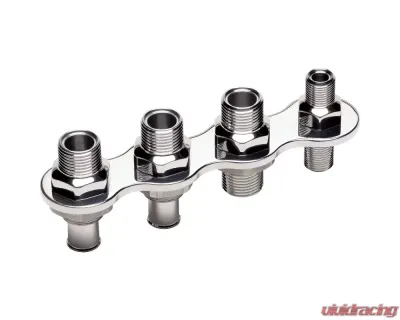 Billet Specialties 4 Port Polished A/C & Heat Inline Push-On Bulkhead - 66935
