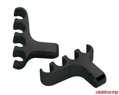 Billet Specialties Black Anodized Valve Cover Mount Plug 4 Wire Separators (Pair) - 69784