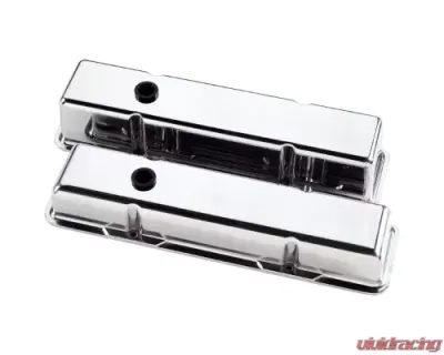 Billet Specialties Polished 3-3/4" Tall Plain Valve Covers Small Block Chevrolet - 95229