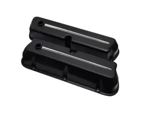 Billet Specialties Satin Black Powder Coat Streamline Valve Covers Small Block Ford