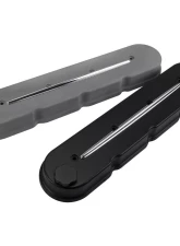 Billet Specialties Satin Black Powder Coat Streamline LS Cast Valve Covers                                     - 95424 - Image 2