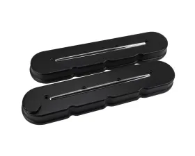 Billet Specialties Satin Black Powder Coat Streamline LS Cast Valve Covers
