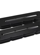 Billet Specialties Satin Black Powder Coat Streamline LS Cast Valve Covers                                     - 95424 - Image 2