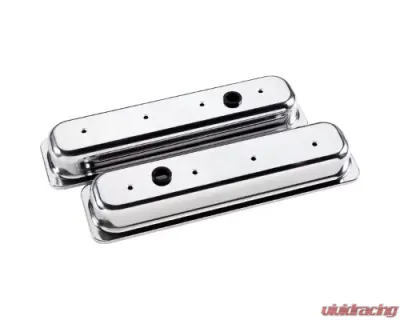 Billet Specialties Polished 2-3/4" Short Plain Center Bolt Chevrolet Valve Cover - 95829