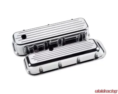 Billet Specialties Polished 3-3/4" Tall Ball Milled Valve Covers Big Block Chevrolet - 96120