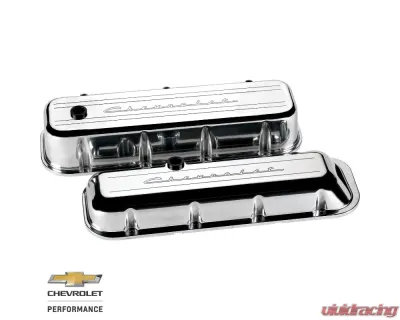 Billet Specialties Polished 3-3/4" Tall Chevrolet Script Valve Covers Big Block Chevrolet - 96123