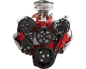 Billet Specialties Black Anodized Tru Trac Serpentine System with A/C Small Block Chevrolet