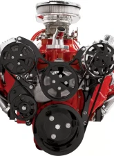 Billet Specialties Black Anodized Tru Trac Serpentine System with A/C Small Block Chevrolet                                     - BLK13120 - Image 2