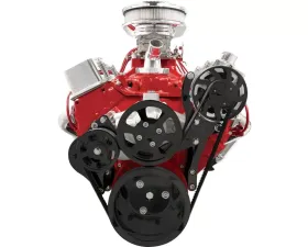 Billet Specialties Black Anodized Tru Trac Serpentine System Small Block Chevrolet