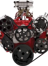 Billet Specialties Black Anodized Tru Trac Serpentine System with A/C & Power Steering Small Block Chevrolet                                     - BLK13220 - Image 2