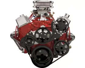Billet Specialties Black Anodized Tru Trac Serpentine System with Power Steering Small Block Chevrolet
