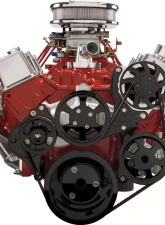 Billet Specialties Black Anodized Tru Trac Serpentine System with Power Steering Small Block Chevrolet                                     - BLK13225 - Image 2