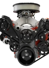 Billet Specialties Black Anodized Tru Trac Serpentine System w/ Power Steering & A/C Natural Finish Alternator & COMP Top Mount LS Chevrolet                                     - BLK13450NA - Image 4