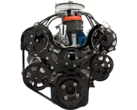 Billet Specialties Black Adonized Tru Trac Serpentine System with A/C & Power Steering Small Block Ford