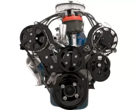 Billet Specialties Black Adonized Tru Trac Serpentine System with A/C Small Block Ford