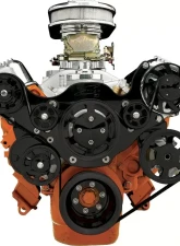 Billet Specialties Black Anodized Tru Trac Serpentine System with Power Steering Small Block Chrysler                                     - BLK13805 - Image 2