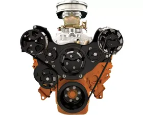Billet Specialties Black Anodized Tru Trac Serpentine System with A/C Small Block Chrysler