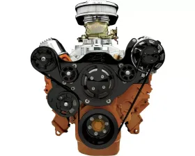 Billet Specialties Black Anodized Tru Trac Serpentine System without A/C & Power Steering Small Block Chrysler